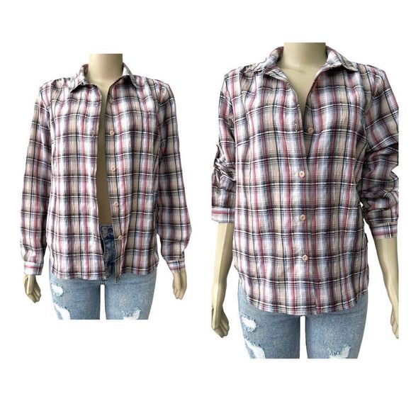 Woolrich Women’s Multicolored Plaid Button Up Shirt - Size Medium - Picture 1 of 10